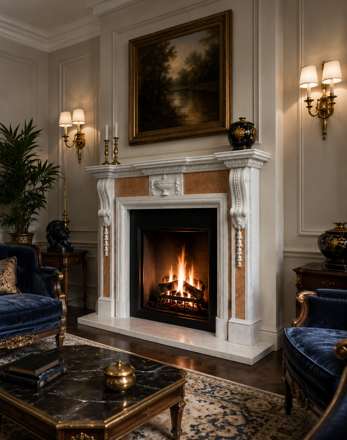 Камін Kensington в класичному стилі | LUCHESK Камін Kensington в інтер'єрі в класичному стилі