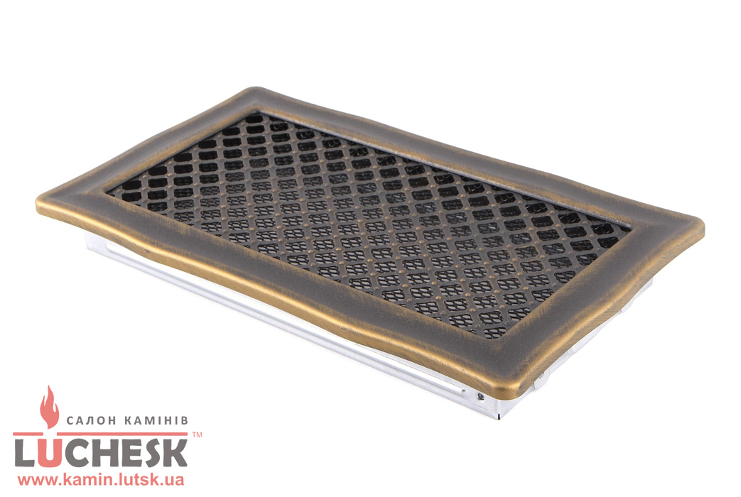 Решітка вентиляційна для каміна Parkanex Deco золота патина 16 × 32 см