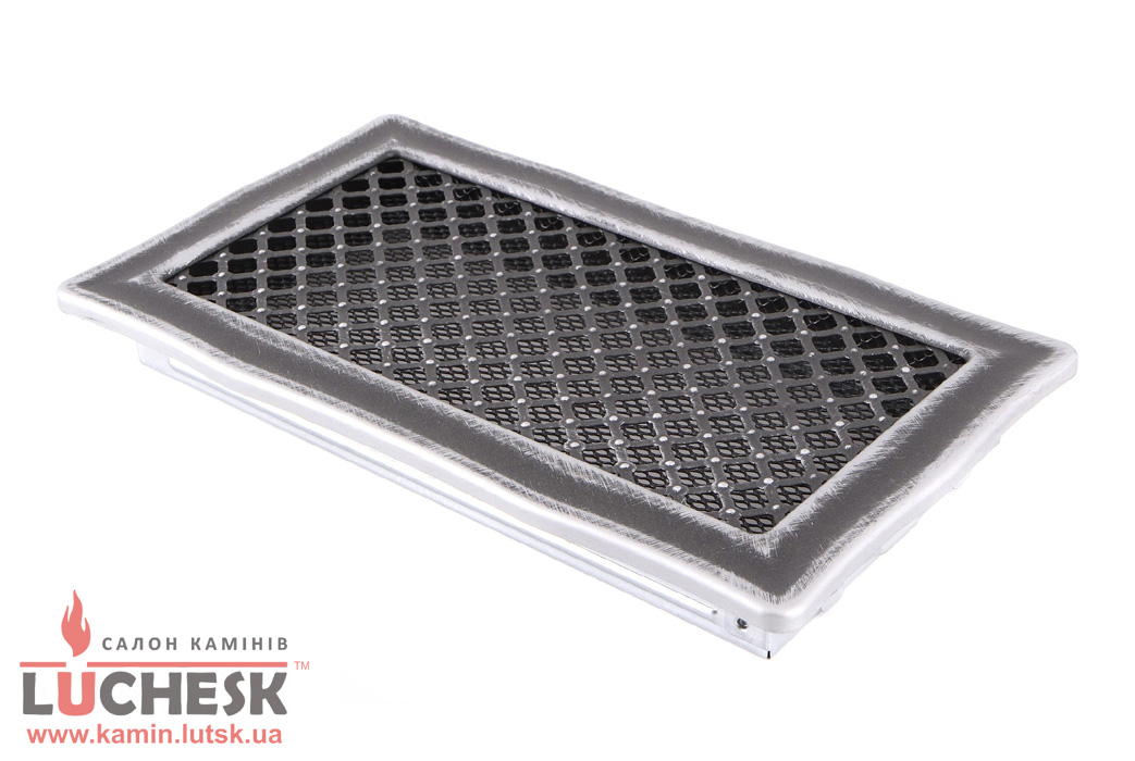 Решітка вентиляційна для каміна Parkanex Deco срібна патина 16 × 32 см