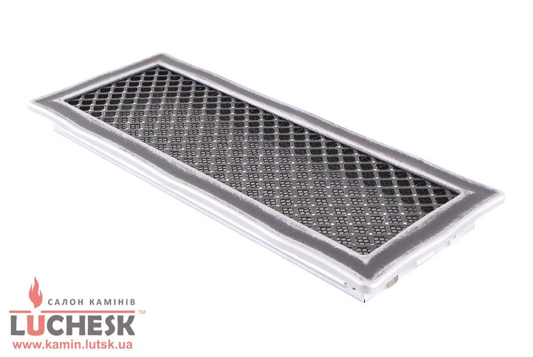 Вентиляційна решітка для каміна Parkanex Deco срібна патина 16 × 45 см