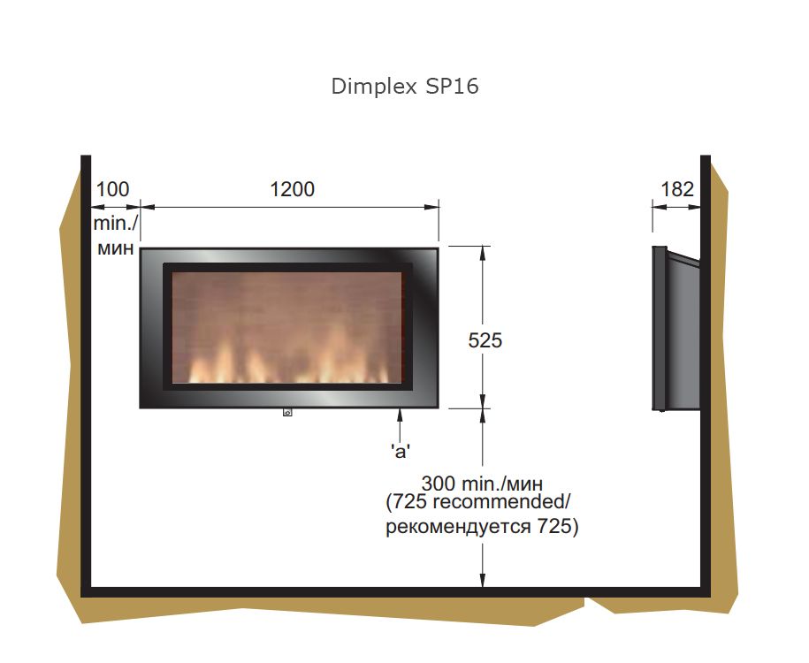 Dimplex SP16 розміри