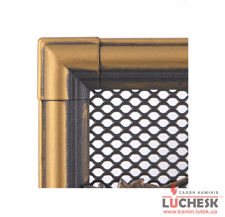 Решітка вентиляційна для каміна Parkanex RETRO золота патина 16 × 16 см
