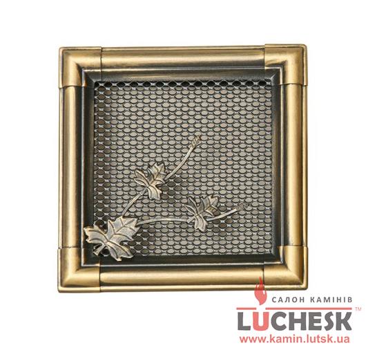 Вентиляційна решітка для каміна Parkanex RETRO золота патина 16 × 16 см