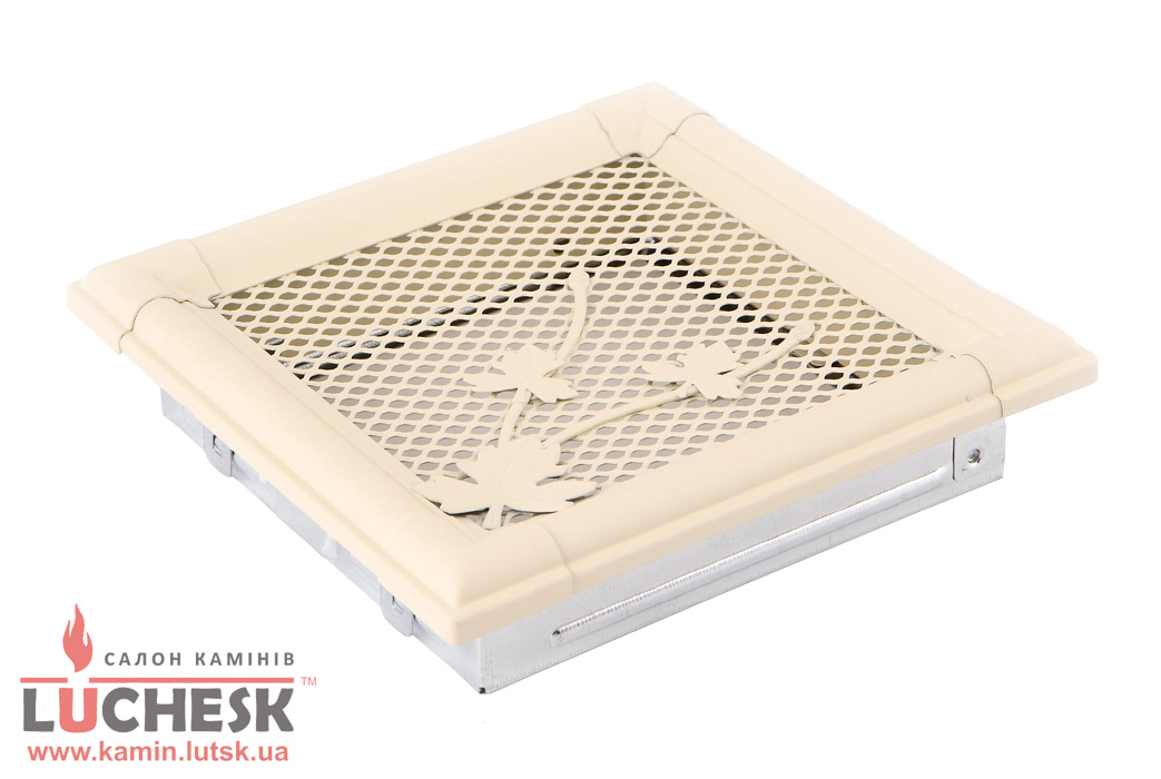 Решітка вентиляційна для каміна Parkanex Retro слонова кістка 16 × 16 см