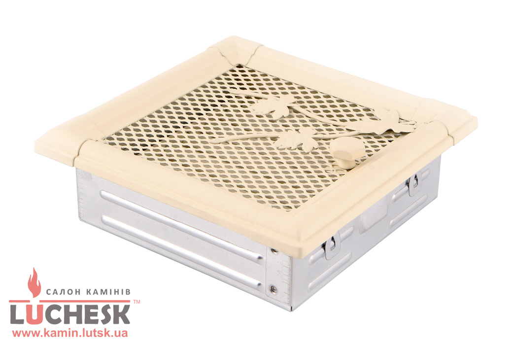 Вентиляційна решітка для каміна Parkanex Retro 16 × 16 см слонова кістка з жалюзі