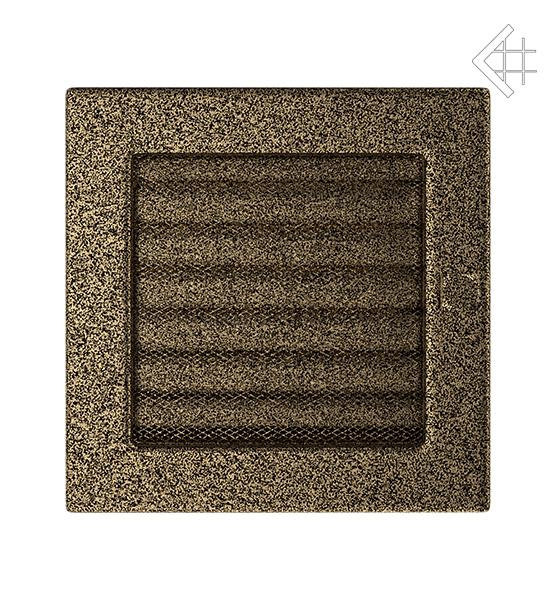 Вентиляційна решітка для каміна Kratki чорно-золота 17 × 17 см з жалюзі