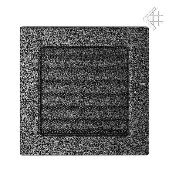Решітка вентиляційна для каміна Kratki Чорно-срібна 17 × 17 см з жалюзі