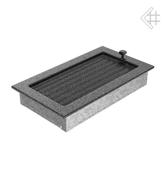 Решітка вентиляційна для каміна Kratki Чорно-срібна 17 × 30 см з жалюзі