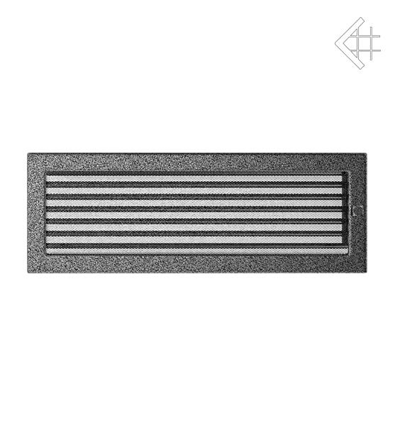 Решітка вентиляційна для каміна Kratki Чорно-срібна 17 × 49 см з жалюзі