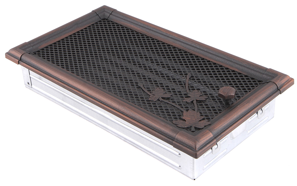 Решітка вентиляційна для каміна Parkanex RETRO мідна патина 16 × 32 см з жалюзі