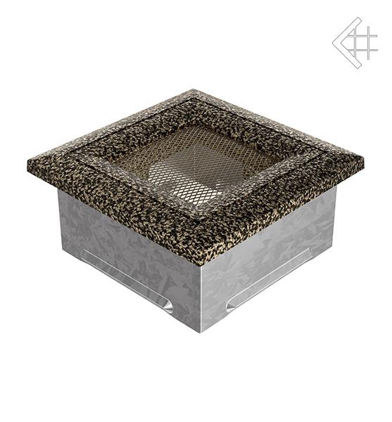 Вентиляційна решітка для каміна Kratki Оскар чорно-золота 11 × 11 см
