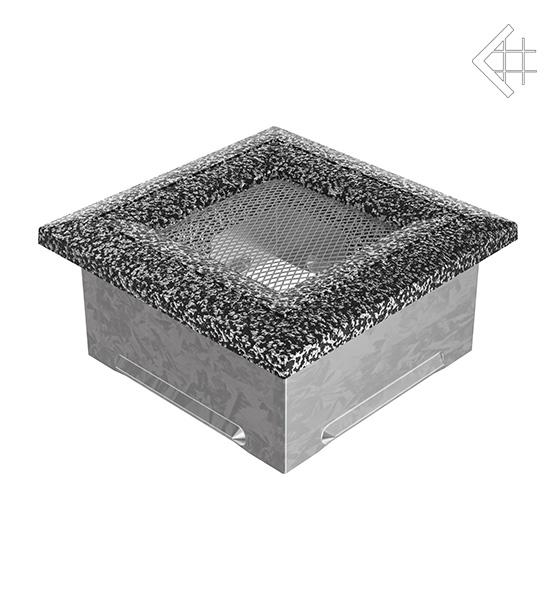Вентиляційна решітка для каміна Kratki Оскар чорно-срібна 11 × 11 см