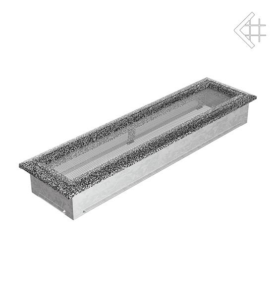 Вентиляційна решітка для каміна Kratki Оскар чорно-срібна 11 × 42 см