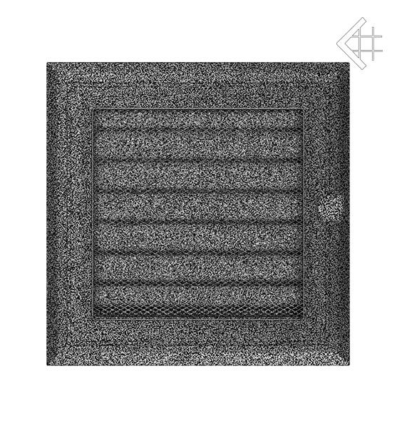 Решітка вентиляційна для каміна Kratki Оскар чорно-срібна 17 × 17 см з жалюзі