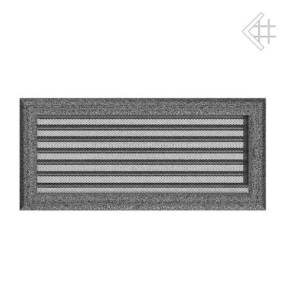 Решітка вентиляційна для каміна Kratki Оскар чорно-срібна 17 × 30 см з жалюзі