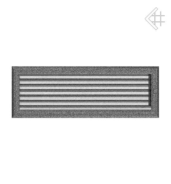 Решітка вентиляційна для каміна Kratki Оскар чорно-срібна 17 × 49 см з жалюзі