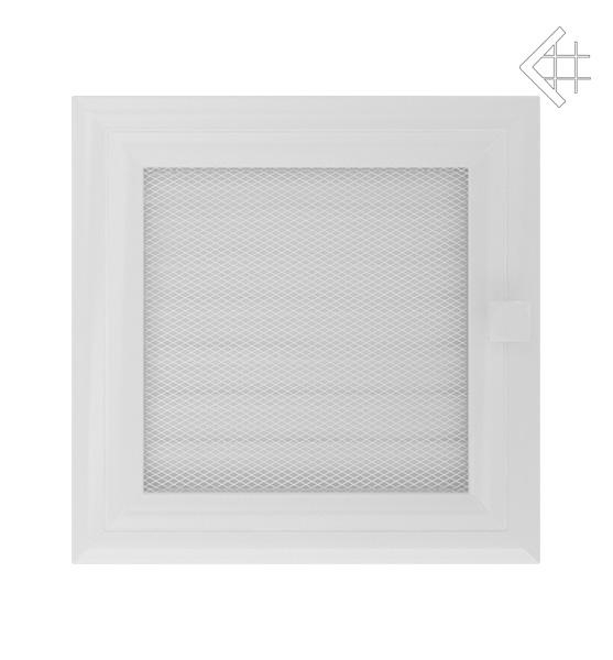 Решітка вентиляційна для каміна Kratki Оскар біла 17 × 17 см з жалюзі