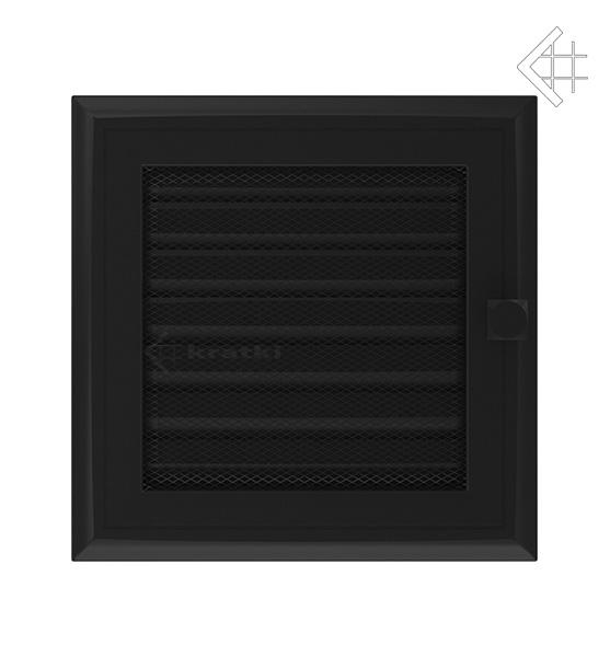 Решітка вентиляційна для каміна Kratki Оскар чорна 17 × 17 см з жалюзі