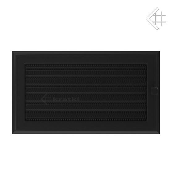 Решітка вентиляційна для каміна Kratki Оскар чорна 17 × 30 см з жалюзі
