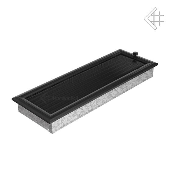 Решітка вентиляційна для каміна Kratki Оскар чорна 17 × 49 см з жалюзі