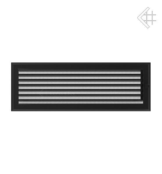 Решітка вентиляційна для каміна Kratki Оскар чорна 17 × 49 см з жалюзі