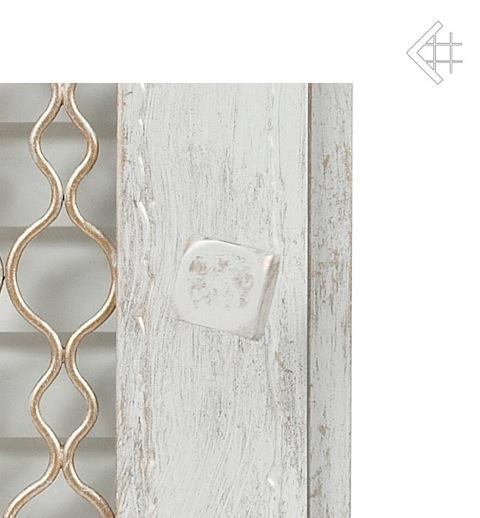 Вентиляційна решітка для каміна Kratki Ретро білий антик 17 × 17 см подвійна з жалюзі