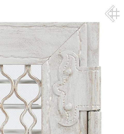 Вентиляційна решітка для каміна Kratki Ретро білий антик 22 × 22 см подвійна з жалюзі