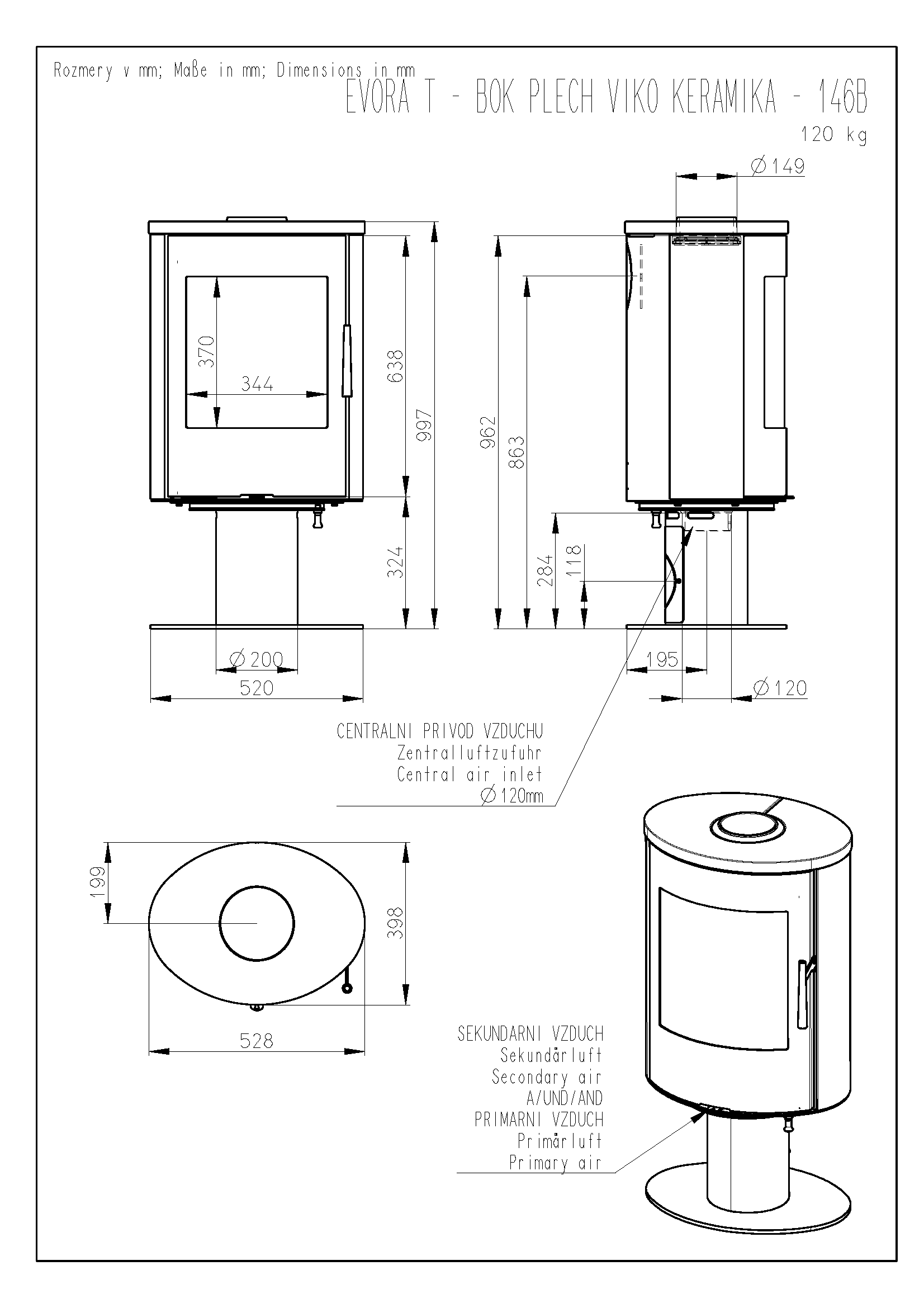 Піч на дрова Romotop Evora T 04