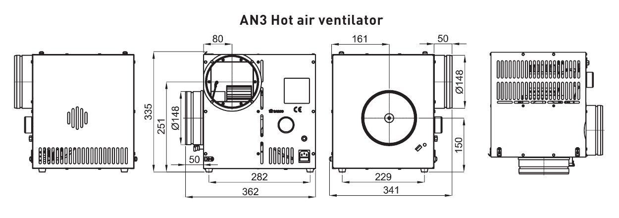 Розміри вентилятора Darco AN3