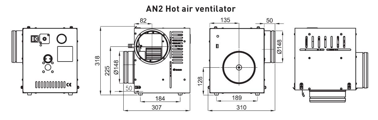 Розміри вентилятора Darco AN2