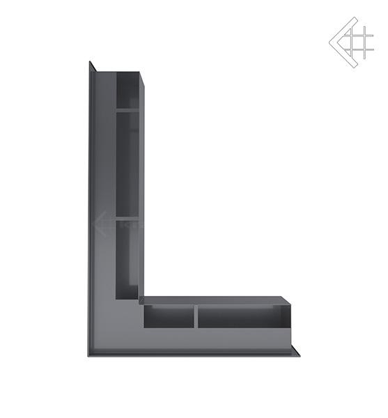 Вентиляційна решітка для каміна Kratki Люфт кутова ліва 766 × 547 × 90 графітова