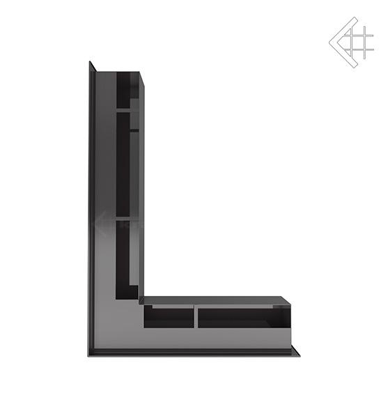 Вентиляційна решітка для каміна Kratki Люфт кутова ліва 766 × 547 × 60 чорна