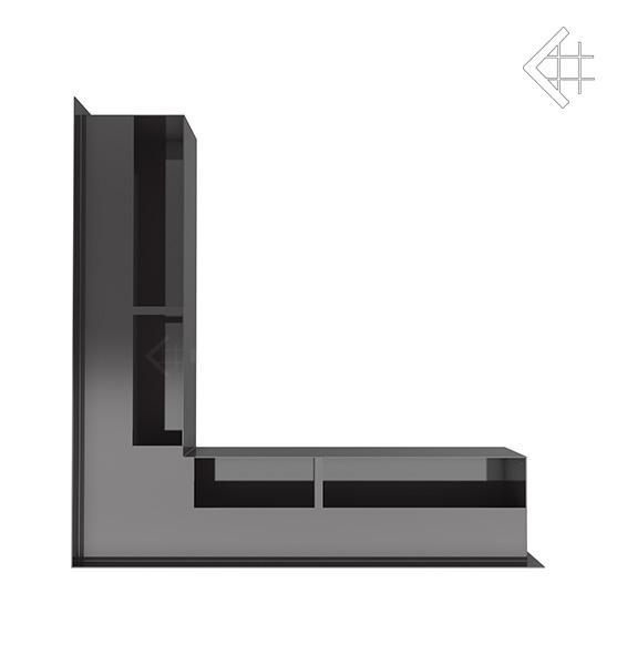Решітка вентиляційна для каміна Kratki Люфт кутова 560×560×90 чорна