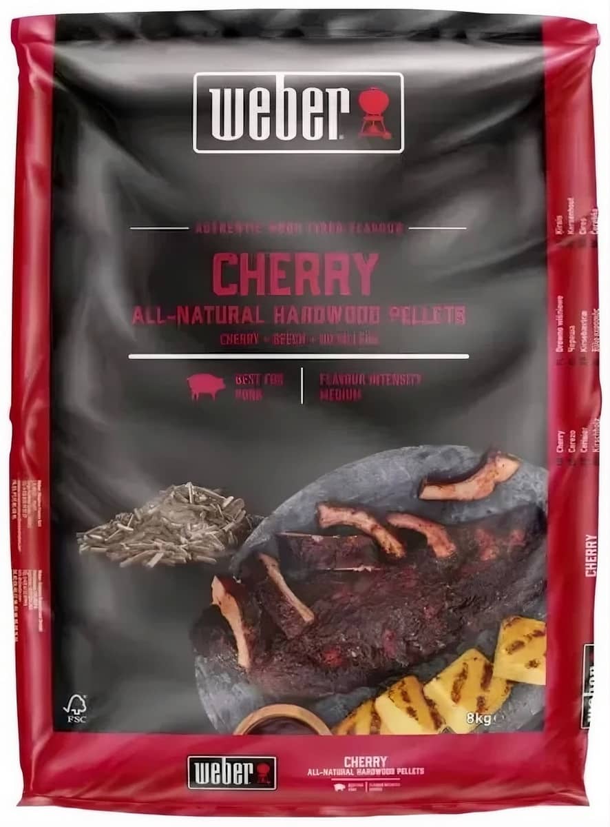 Деревні пелети Weber Cherry FSC з вишні, 8 кг Деревні пелети Weber Cherry FSC з вишні, 8 кг