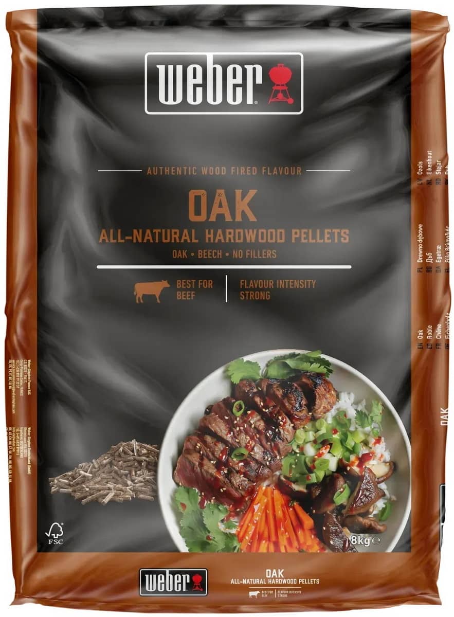 Деревні пелети Weber FSC з дуба, 8 кг Деревні пелети Weber FSC з дуба, 8 кг