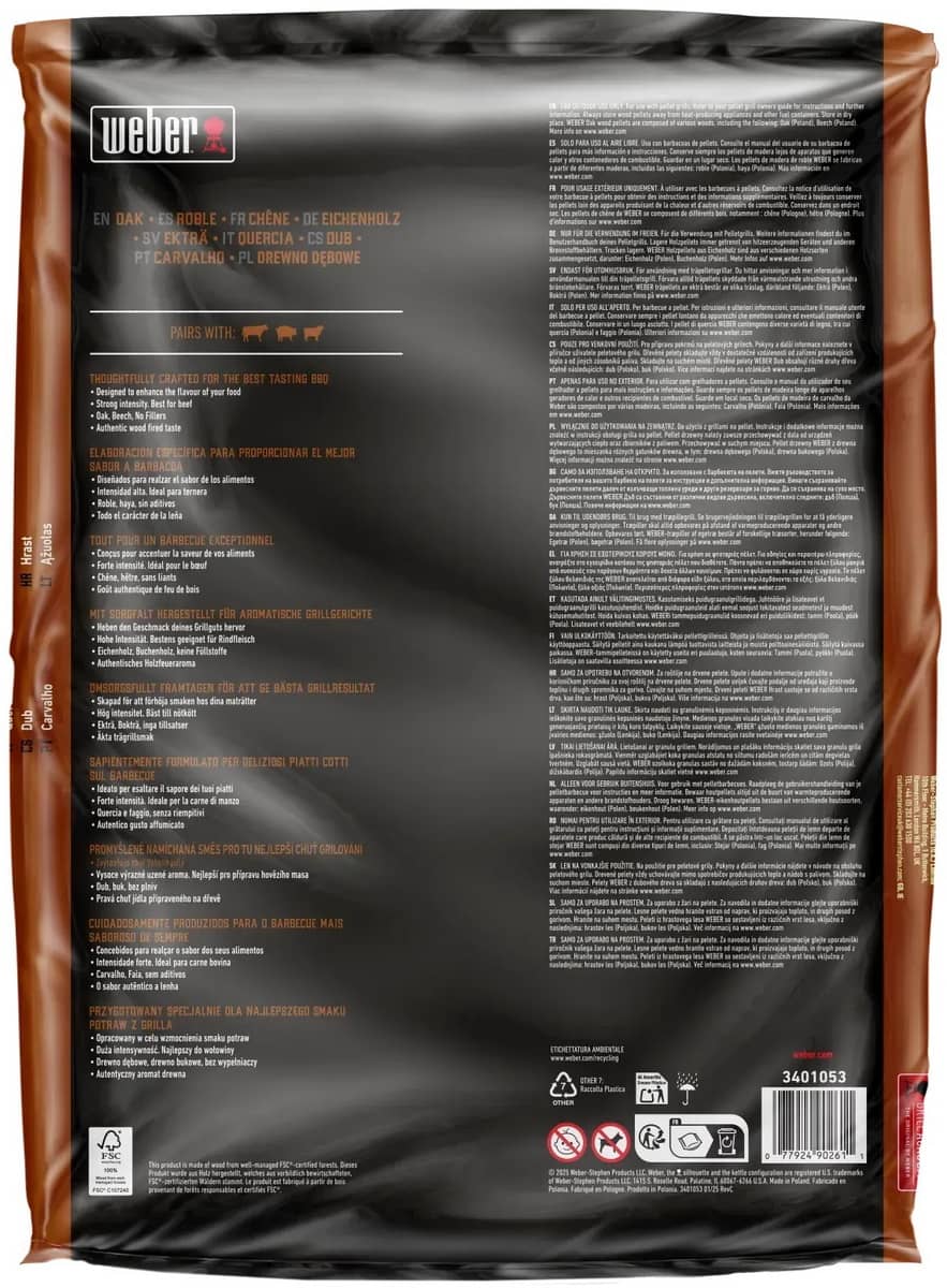 Пелети для гриля Weber FSC (дуб), 8 кг Пелети для гриля Weber FSC (дуб), 8 кг