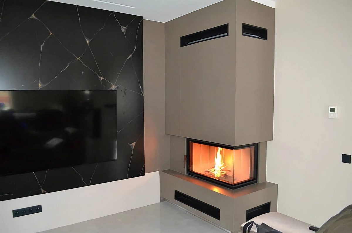 Дров'яна топка Romotop Heat R/L 4g S 81.51.40.26 в інтер'єрі